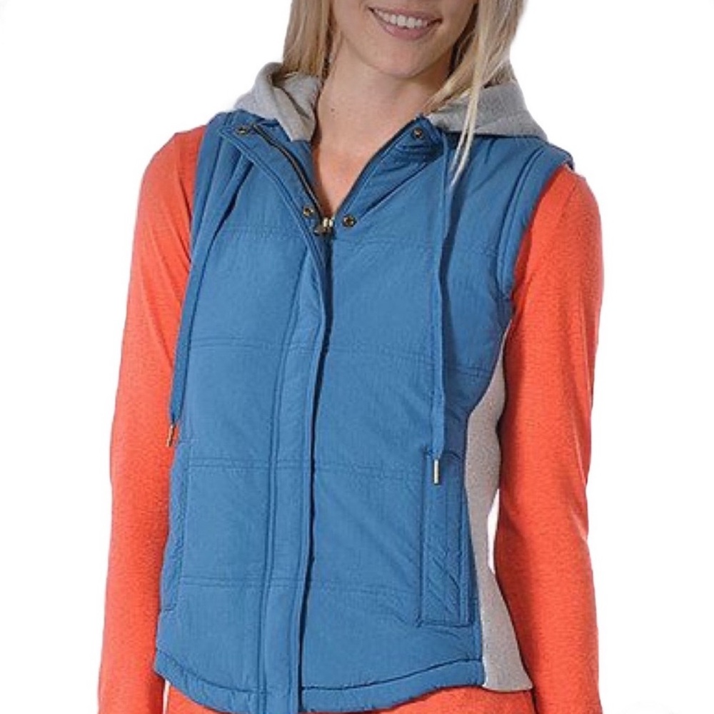 Blue Hooded Vest for Women